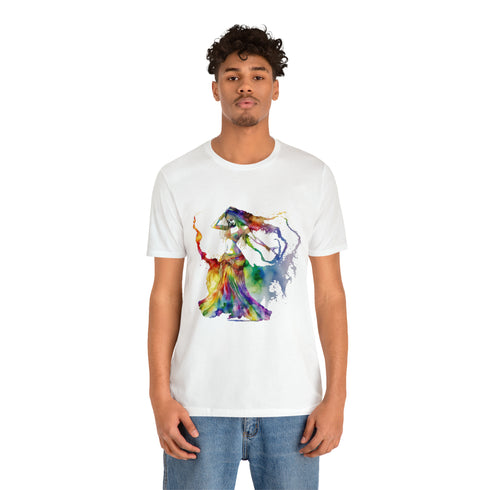 Rainbow Belly Dancer in Motion - Short Sleeve Tee